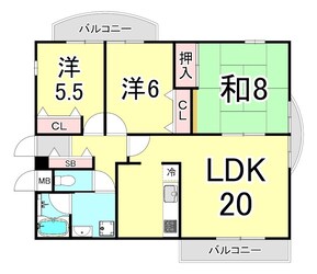 メゾンドール夙川台の物件間取画像